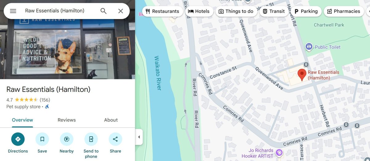 Raw Essentials Hamilton Google Screenshot