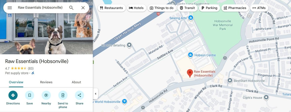 Raw Essentials Hobsonville Google Screenshot