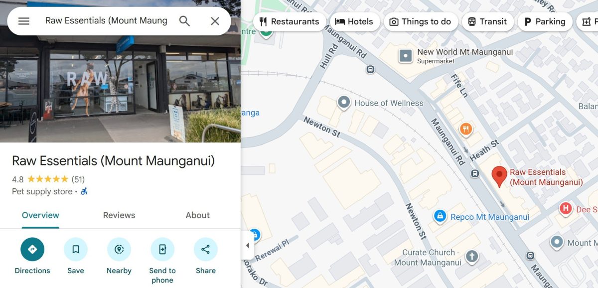 Raw Essentials Mount Maunganui Google Screenshot
