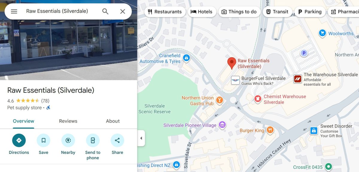 Raw Essentials Silverdale Google Screenshot