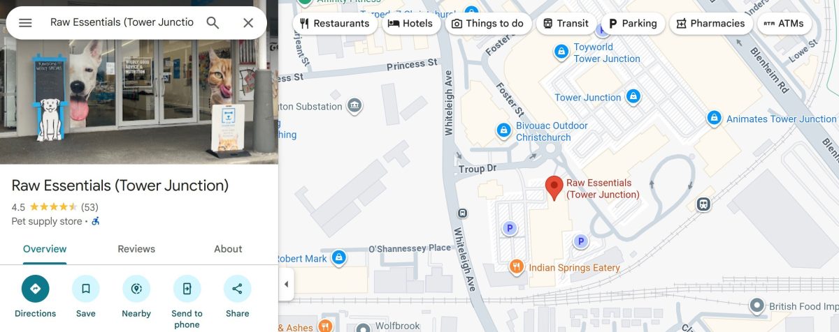 Raw Essentials Tower Junction Google Screenshot