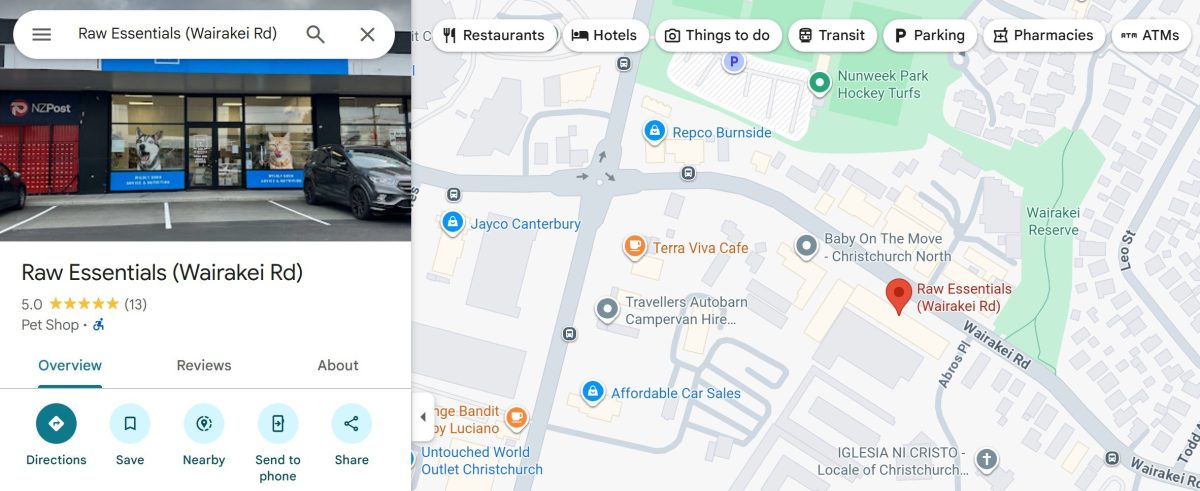 Raw Essentials Wairakei Rd Google Screenshot