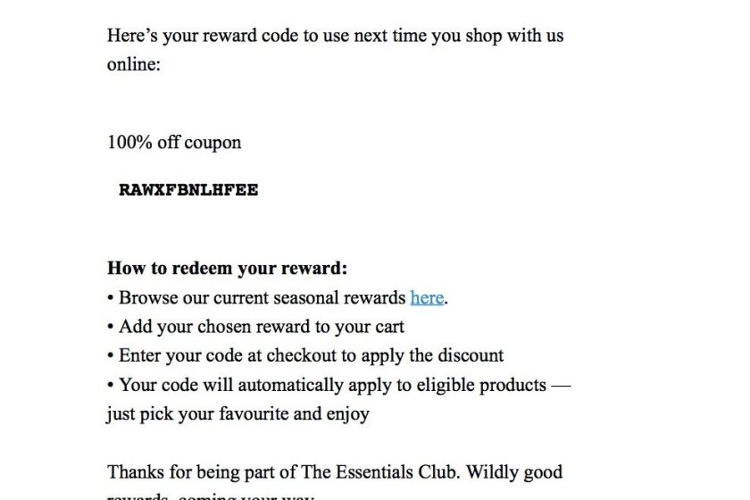 Redeem Email