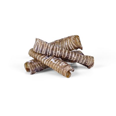 Stack of treats for pets including venison trachea