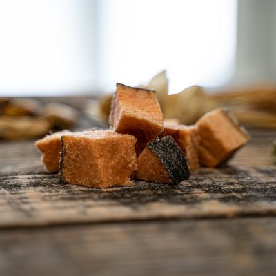 Pile Of Dried Salmon Cubes