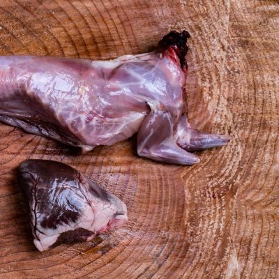 Display Of Rabbit Meat And Rabbit Heart